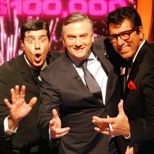 Millionaire Hot Seat's Eddie McGuire with Martin and Lewis